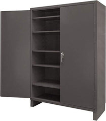 Durham - 5 Shelf Locking Storage Cabinet - Steel, 60" Wide x 24" Deep x 84" High, Gray - Americas Industrial Supply