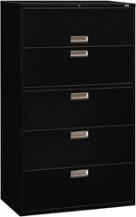 Hon - 42" Wide x 67" High x 19-1/4" Deep, 5 Drawer Roll-Out, Roll-Out Posting - Steel, Black - Americas Industrial Supply