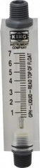 King - 1/4" FNPT Port Block Style, Inline Flowmeter - 100 Max psi, 7 GPH, Acrylic - Americas Industrial Supply