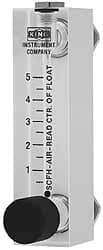 King - 1" M Port Block Style, Panel Mount Flowmeter - 125 Max psi, 40 SCFM, Acrylic - Americas Industrial Supply