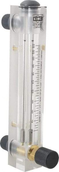 King - 1/2" M Port Block Style, Panel Mount Flowmeter - 125 Max psi, 22 SCFM, Acrylic - Americas Industrial Supply