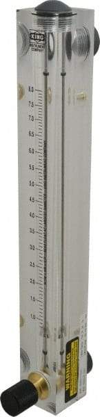 King - 1/2" F Port Block Style, Panel Mount Flowmeter - 125 Max psi, 8 SCFM, Acrylic - Americas Industrial Supply