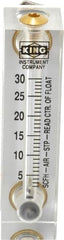 King - 1/4" FNPT Port Block Style, Panel Mount Flowmeter - 125 Max psi, 30 SCFH, Acrylic - Americas Industrial Supply