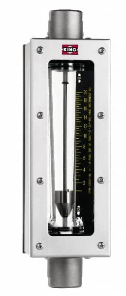 King - 1" FNPT Port Glass Tube/Stainless Case Flowmeter - 200 Max psi, 26.0 GPM, 304 Stainless Steel - Americas Industrial Supply