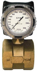 Made in USA - 3" NPT Port RCM Industries Flo-Gage Flowmeter - 180 Max psi, 40 to 300 GPM, Bronze - Americas Industrial Supply