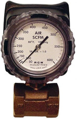 Made in USA - 1-1/2" NPT Port RCM Industries Flo-Gage Flowmeter - 180 Max psi, Bronze - Americas Industrial Supply