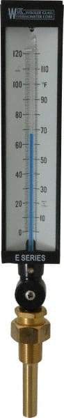 WGTC - 120°F, Industrial Thermometer with Standard Thermowell - 3-1/2 Inch Stem Length, 1-1/4 to 18 Inch Thread - Americas Industrial Supply