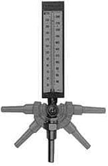 WGTC - 50 to 400°F, Industrial Thermometer with Standard Thermowell - 6 Inch Stem Length, 1-1/4 to 18 Inch Thread - Americas Industrial Supply