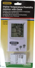 General - 5 to 122°F, 30 to 90% Humidity Range, Thermo-Hygrometer - Americas Industrial Supply