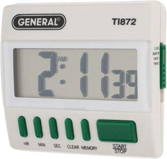 General - Big Digit Count Up and Down Timer - White - Americas Industrial Supply