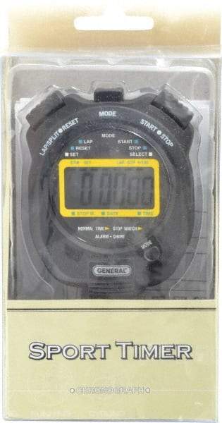 General - Small Display Stop Watch - Black - Americas Industrial Supply