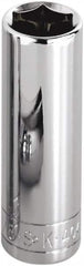 SK - 1-1/16", 1/2" Drive, Deep Hand Socket - 6 Points, Steel, Chrome Finish - Americas Industrial Supply