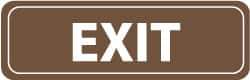 NMC - Exit, 11" Wide x 3.5" High, Acrylic Sign - English, White on Brown, Wall Mount - Americas Industrial Supply