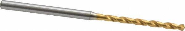 OSG - #44 130° Vanadium High Speed Steel Jobber Drill - TiN Finish, Right Hand Cut, Spiral Flute, Straight Shank, 59mm OAL, Standard Point - Americas Industrial Supply