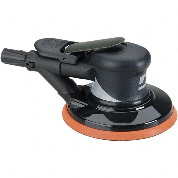 Dynabrade - 12,000 OPM, 18 CFM Air Consumption, Palm Air Orbital Sander - Round Pad, 1/4 NPT Inlet - Americas Industrial Supply