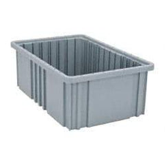Quantum Storage - 75 Lb Load Capacity Gray Polypropylene Dividable Container - Stacking, 16-1/2" Long x 10.9" Wide x 6" High - Americas Industrial Supply