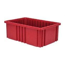 Quantum Storage - 75 Lb Load Capacity Red Polypropylene Dividable Container - Stacking, 16-1/2" Long x 10.9" Wide x 6" High - Americas Industrial Supply