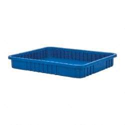 Quantum Storage - 100 Lb Load Capacity Blue Polypropylene Dividable Container - Stacking, 22-1/2" Long x 17-1/2" Wide x 3" High - Americas Industrial Supply