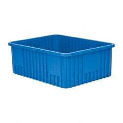 Quantum Storage - 100 Lb Load Capacity Blue Polypropylene Dividable Container - Stacking, 22-1/2" Long x 17-1/2" Wide x 8" High - Americas Industrial Supply