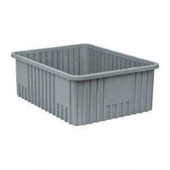Quantum Storage - 100 Lb Load Capacity Gray Polypropylene Dividable Container - Stacking, 22-1/2" Long x 17-1/2" Wide x 8" High - Americas Industrial Supply