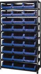 Quantum Storage - 27 Bin Large Hopper Front Bin Storage Units - 18 Inch Overall Depth x 75 Inch Overall Height, Red High Density Polyethylene Bins - Americas Industrial Supply