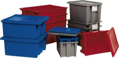 Quantum Storage - 75 Lb Load Capacity Gray Polyethylene Tote Container - Stacking, Nesting, 19-1/2" Long x 15-1/2" Wide x 13" High - Americas Industrial Supply