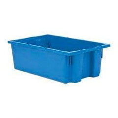 Quantum Storage - 75 Lb Load Capacity Blue Polyethylene Tote Container - Stacking, Nesting, 18" Long x 11" Wide x 6" High - Americas Industrial Supply