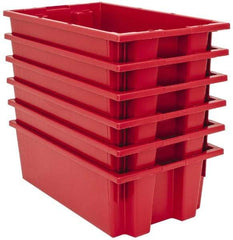 Quantum Storage - 75 Lb Load Capacity Red Polyethylene Tote Container - Stacking, Nesting, 18" Long x 11" Wide x 6" High - Americas Industrial Supply