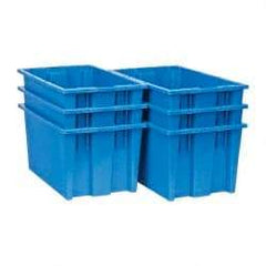 Quantum Storage - 75 Lb Load Capacity Blue Polyethylene Tote Container - Stacking, Nesting, 18" Long x 11" Wide x 9" High - Americas Industrial Supply