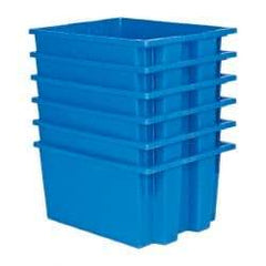 Quantum Storage - 75 Lb Load Capacity Blue Polyethylene Tote Container - Stacking, Nesting, 19-1/2" Long x 15-1/2" Wide x 10" High - Americas Industrial Supply