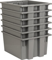 Quantum Storage - 75 Lb Load Capacity Gray Polyethylene Tote Container - Stacking, Nesting, 19-1/2" Long x 15-1/2" Wide x 10" High - Americas Industrial Supply