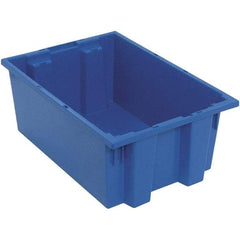 Quantum Storage - 75 Lb Load Capacity Blue Polyethylene Tote Container - Stacking, Nesting, 19-1/2" Long x 13-1/2" Wide x 8" High - Americas Industrial Supply