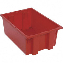 Quantum Storage - 75 Lb Load Capacity Red Polyethylene Tote Container - Stacking, Nesting, 19-1/2" Long x 13-1/2" Wide x 8" High - Americas Industrial Supply