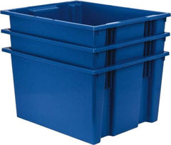 Quantum Storage - 100 Lb Load Capacity Blue Polyethylene Tote Container - Stacking, Nesting, 23-1/2" Long x 19-1/2" Wide x 13" High - Americas Industrial Supply