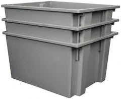 Quantum Storage - 100 Lb Load Capacity Gray Polyethylene Tote Container - Stacking, Nesting, 23-1/2" Long x 19-1/2" Wide x 13" High - Americas Industrial Supply