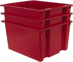 Quantum Storage - 100 Lb Load Capacity Red Polyethylene Tote Container - Stacking, Nesting, 23-1/2" Long x 19-1/2" Wide x 13" High - Americas Industrial Supply