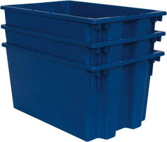 Quantum Storage - 100 Lb Load Capacity Blue Polyethylene Tote Container - Stacking, Nesting, 23-1/2" Long x 15-1/2" Wide x 12" High - Americas Industrial Supply