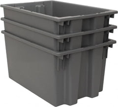 Quantum Storage - 100 Lb Load Capacity Gray Polyethylene Tote Container - Stacking, Nesting, 23-1/2" Long x 15-1/2" Wide x 12" High - Americas Industrial Supply