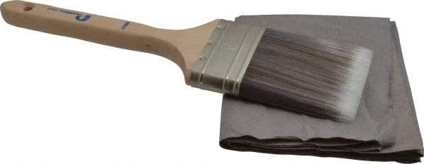 Premier Paint Roller - 3" Flat Synthetic Sash Brush - 3-1/4" Bristle Length, 9" Wood Handle - Americas Industrial Supply