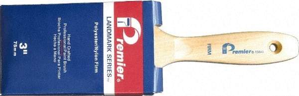 Premier Paint Roller - 3" Flat Synthetic Varnish Brush - 3-1/4" Bristle Length, 7-1/2" Wood Handle - Americas Industrial Supply