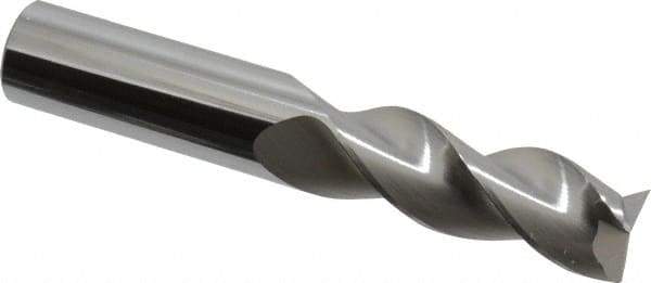 SGS - 5/8", 1-5/8" LOC, 5/8" Shank Diam, 3-3/4" OAL, 3 Flute, Solid Carbide Square End Mill - Single End, Uncoated, Spiral Flute, 38° Helix, Right Hand Cut, Right Hand Flute, Series 43 - Americas Industrial Supply