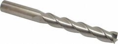 SGS - 5/8", 3-3/4" LOC, 5/8" Shank Diam, 6" OAL, 3 Flute, Solid Carbide Square End Mill - Single End, Uncoated, Spiral Flute, 38° Helix, Right Hand Cut, Right Hand Flute, Series 43 - Americas Industrial Supply