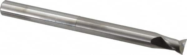 SGS - 1/2", 5/8" LOC, 1/2" Shank Diam, 6" OAL, 2 Flute, Solid Carbide Square End Mill - Single End, Uncoated, Spiral Flute, 35° Helix, Centercutting, Right Hand Cut, Right Hand Flute, Series 47E - Americas Industrial Supply