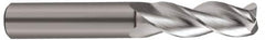 SGS - 1/8", 3 Flute, Single End, Solid Carbide, 0.01" Corner Radius End Mill - 1-1/2" OAL, 38° Helix, Right Hand Flute, 3/8" LOC, Right Hand Cut - Americas Industrial Supply