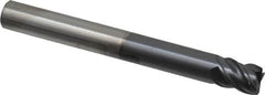 SGS - 1/2", 4 Flute, Single End, Solid Carbide, 0.04" Corner Radius End Mill - 4-1/2" OAL, Right Hand Flute, 5/8" LOC, Right Hand Cut, 2-1/4" Extended Reach - Americas Industrial Supply