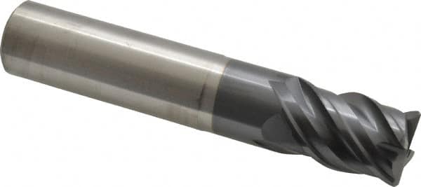 SGS - 3/4", 4 Flute, Single End, Solid Carbide, 0.06" Corner Radius End Mill - 4" OAL, Right Hand Flute, 15/16" LOC, Right Hand Cut, 1-3/4" Extended Reach - Americas Industrial Supply