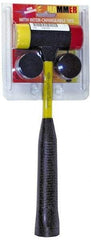 NUPLA - 1 Lb Head 1-1/2" Face Nylon Soft Face Hammer - 12-1/4" OAL, Fiberglass Handle - Americas Industrial Supply