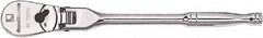 GearWrench - 1/4" Drive Pear Head Ratchet - Chrome Finish, 7" OAL, 72 Gear Teeth, Full Polished Handle, Flex Head - Americas Industrial Supply