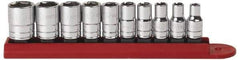 GearWrench - 10 Piece 1/4" Drive Socket Set - 6 Points, 3/16" to 9/16" Range, Inch Measurement Standard - Americas Industrial Supply