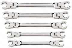 GearWrench - 5 Piece, 1/4" x 5/16" to 3/4" x 7/8", 6 Point Flare Nut Wrench Set - Inch Measurement Standard, Full Polish Finish - Americas Industrial Supply